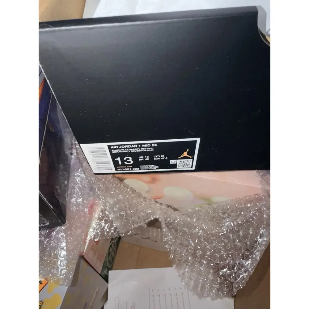 Size 13 - Air Jordan 1 Mid Black Flax